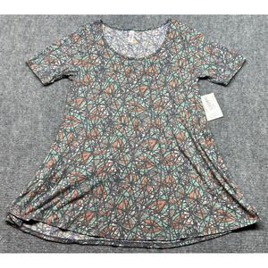 LulaRoe Perfect T-Shirt Womens S Multicolor Round Neck Short Sleeve Stretch New